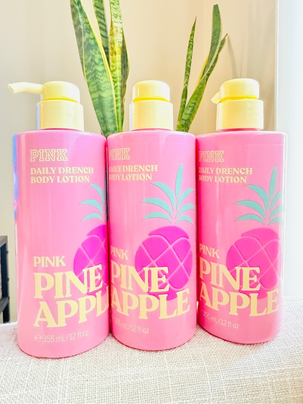 PINK Victoria's Secret Pink Pineapple Daily Drench Body Lotion - Pack of 3